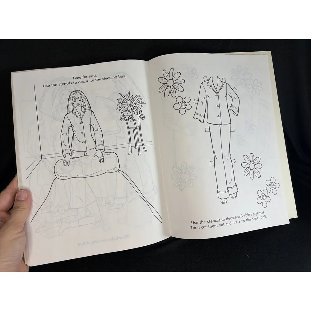 Barbie Coloring Activity Book Super Cool‎ Fun And Fashions Stencils Vintage 1999